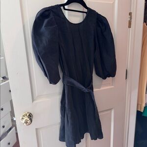 Zara belted puff sleeve dress